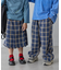 【KIDS】裾ドロストチェックイージーパンツ
