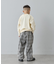 【KIDS】裾ドロストチェックイージーパンツ
