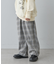 【KIDS】裾ドロストチェックイージーパンツ
