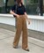 【全骨格カバーできる美脚パンツ】ウエストベルトアソートワイドパンツ