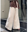 パッチワーク切替レースワイドパンツ