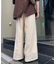 パッチワーク切替レースワイドパンツ