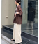 パッチワーク切替レースワイドパンツ