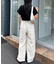 パッチワーク切替レースワイドパンツ