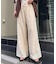 パッチワーク切替レースワイドパンツ