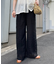 パッチワーク切替レースワイドパンツ