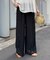 パッチワーク切替レースワイドパンツ