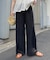 パッチワーク切替レースワイドパンツ