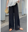 パッチワーク切替レースワイドパンツ