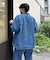 【ユニセックス】レザーカラーウエスタンデニムジャケット/セットアップアイテムあり