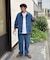 【ユニセックス】レザーカラーウエスタンデニムジャケット/セットアップアイテムあり
