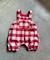 【KIDS/BABY】チェック柄サロペットロンパース