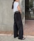 【スタイルアップ】紐ベルト付きベロアフレアパンツ