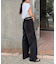 【スタイルアップ】紐ベルト付きベロアフレアパンツ