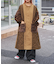 etsintaファー切替ノーカラーキルティングコート
