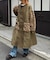 etsintaファー切替ノーカラーキルティングコート