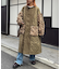 etsintaファー切替ノーカラーキルティングコート