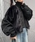 【etsinta】ファー切替ショートスタンドジャケット/WEB限定カラーあり