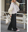 【etsinta】ファー切替ショートスタンドジャケット/WEB限定カラーあり