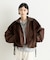 【etsinta】ファー切替ショートスタンドジャケット