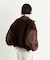 【etsinta】ファー切替ショートスタンドジャケット