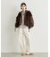 【etsinta】ファー切替ショートスタンドジャケット