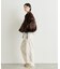 【etsinta】ファー切替ショートスタンドジャケット