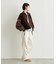 【etsinta】ファー切替ショートスタンドジャケット