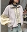 【etsinta】ファー切替ショートスタンドジャケット