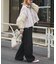 【etsinta】ファー切替ショートスタンドジャケット