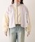【etsinta】ファー切替ショートスタンドジャケット