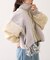 【etsinta】ファー切替ショートスタンドジャケット