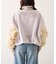 【etsinta】ファー切替ショートスタンドジャケット
