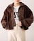 【etsinta】ファー切替ショートスタンドジャケット/WEB限定カラーあり