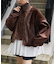 【etsinta】ファー切替ショートスタンドジャケット/WEB限定カラーあり