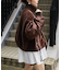 【etsinta】ファー切替ショートスタンドジャケット/WEB限定カラーあり