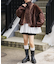 【etsinta】ファー切替ショートスタンドジャケット/WEB限定カラーあり