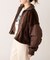 【etsinta】ファー切替ショートスタンドジャケット/WEB限定カラーあり