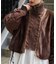 【etsinta】ファー切替ショートスタンドジャケット
