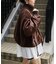 【etsinta】ファー切替ショートスタンドジャケット