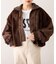 【etsinta】ファー切替ショートスタンドジャケット