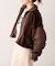【etsinta】ファー切替ショートスタンドジャケット