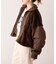 【etsinta】ファー切替ショートスタンドジャケット