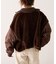 【etsinta】ファー切替ショートスタンドジャケット