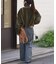 【etsinta】ファー切替ショートスタンドジャケット