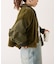 【etsinta】ファー切替ショートスタンドジャケット