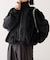 【etsinta】ファー切替ショートスタンドジャケット/WEB限定カラーあり