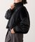 【etsinta】ファー切替ショートスタンドジャケット