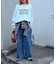 【UNISEX】NEWアシッドウォッシュ加工/裏毛ロゴスウェット
