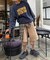 【UNISEX】NEWアシッドウォッシュ加工/裏毛ロゴスウェット